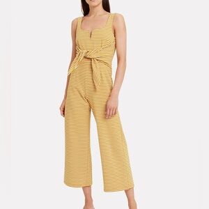 SAYLOR Heather Striped Jumpsuit- Yellow, Size Small